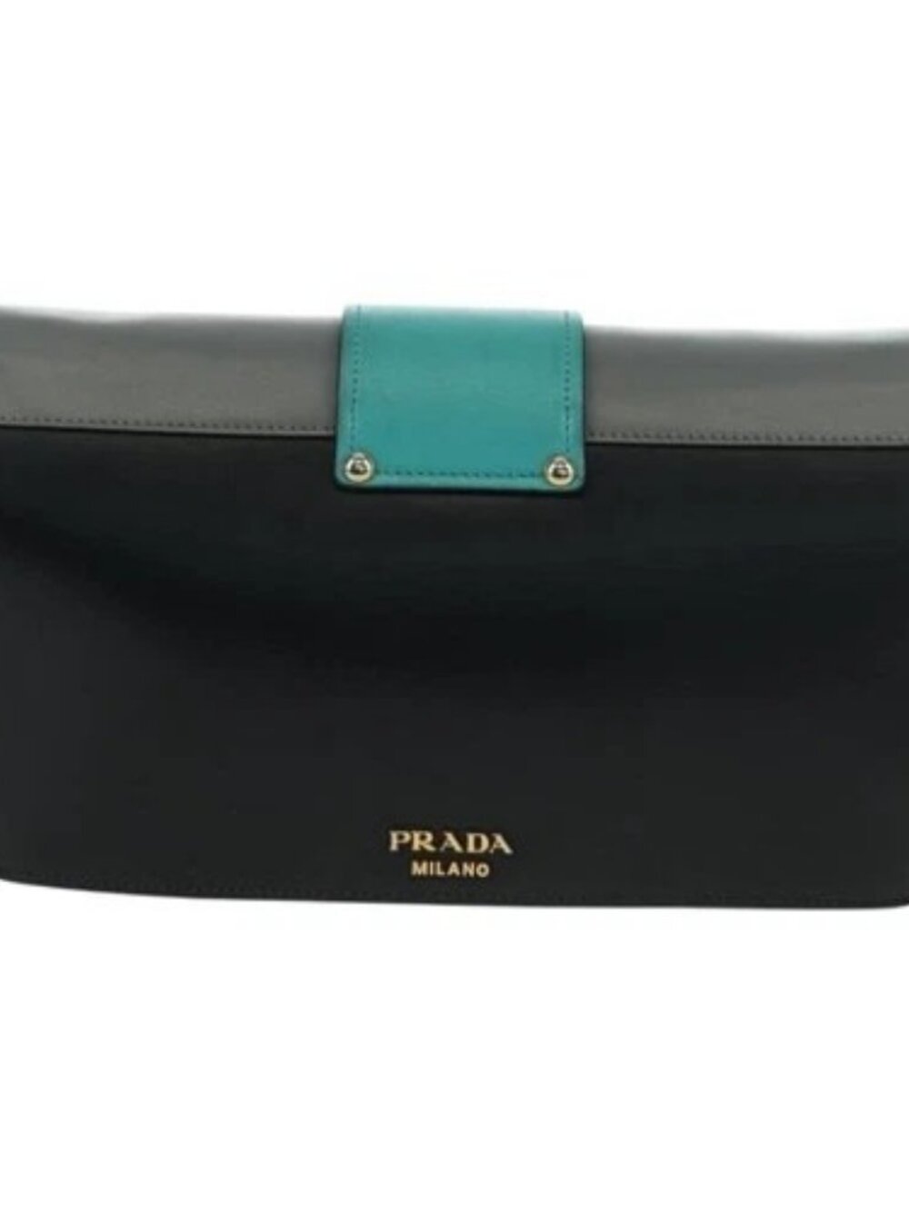 PRADA Shoulder Bag Leather Gray Gold Auth 173314V - Picture 2 of 16